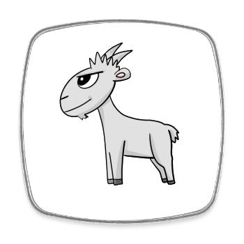 Goat Goat Buck - Square fridge magnet - white - Front