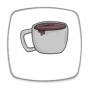Coffee coffee cup cup - Square fridge magnet - white - Front