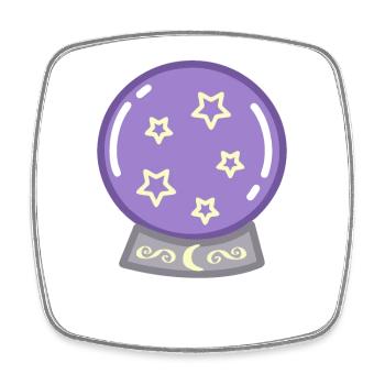 Prédire l’avenir dans une boule de cristal - Magnet carré - blanc - Devant