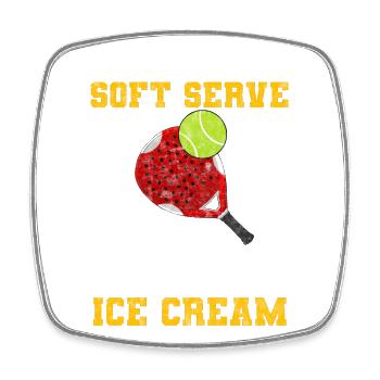 Padel Paddle Tennis Sport Glace Je Cadeau - Magnet carré - blanc - Devant