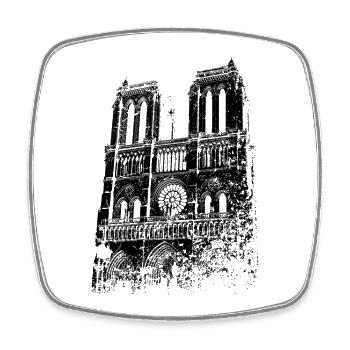 Notre Dame Paris Skyline France I Love Paris - Square fridge magnet - white - Front