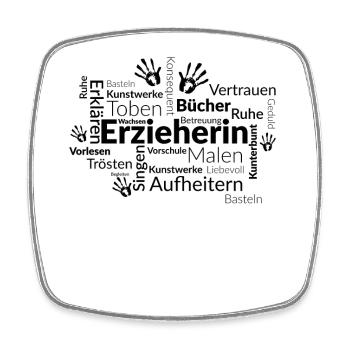 Erzieherin Komplimente - Viereckiger Kühlschrankmagnet - Weiß - Vorne
