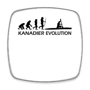 Kanadier Evolution Shirt mit Schrift - Viereckiger Kühlschrankmagnet - Weiß - Vorne