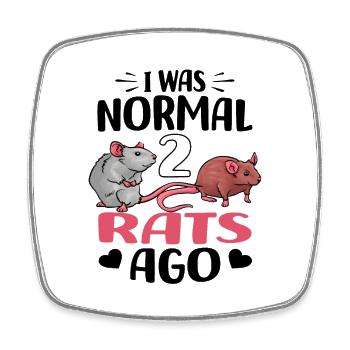 Rats - Square fridge magnet - white - Front