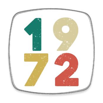 Jahrgang 1972 Rétro Vintage - Magnet carré - blanc - Devant