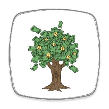 Geld Baum Investieren Tag Trader - Viereckiger Kühlschrankmagnet - Weiß - Vorne