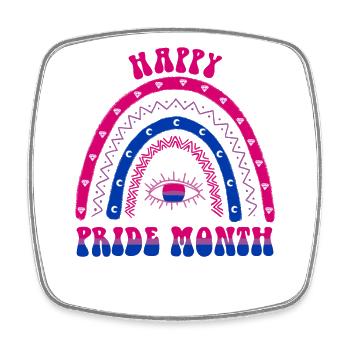 Boho Rainbow Happy Pride Mois Bisexuel - Magnet carré - blanc - Devant