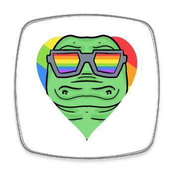 LGBT Tier Krokodil Regenbogen - Viereckiger Kühlschrankmagnet - Weiß - Vorne