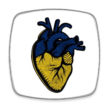 I Stand With Ukraine Flag Heart - Square fridge magnet - white - Front