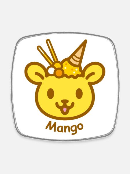 Eisbär Mango - Viereckiger Kühlschrankmagnet - Weiß