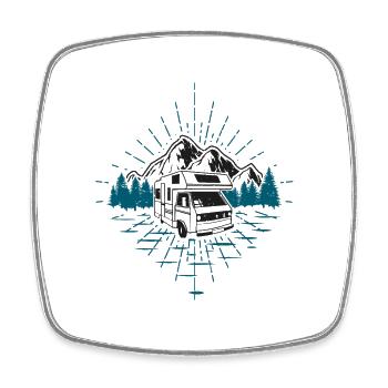 Motorhome holiday - Square fridge magnet - white - Front