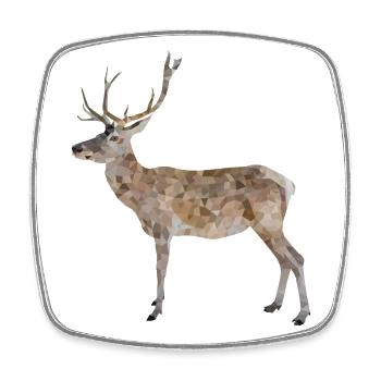 Hirsch Geweihträger - Square fridge magnet - white - Front