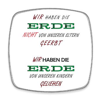 ERDE -> ZUKUNFT - Viereckiger Kühlschrankmagnet - Weiß - Vorne