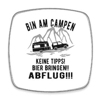 Lustiges Wohnwagen Campen - Viereckiger Kühlschrankmagnet - Weiß - Vorne