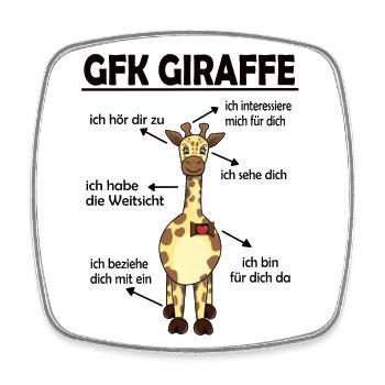Gewaltfreie Kommunikation Giraffe Herz - Viereckiger Kühlschrankmagnet - Weiß - Vorne