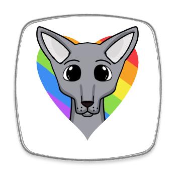 LGBT Katze Sphynx Regenbogen - Viereckiger Kühlschrankmagnet - Weiß - Vorne