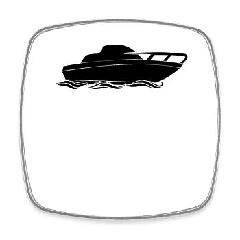 Motorboot Design für Motorbootfahrer - Viereckiger Kühlschrankmagnet - Weiß - Vorne