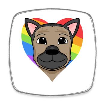 LGBT Hund Deutscher Schäferhund Regenbogen - Viereckiger Kühlschrankmagnet - Weiß - Vorne