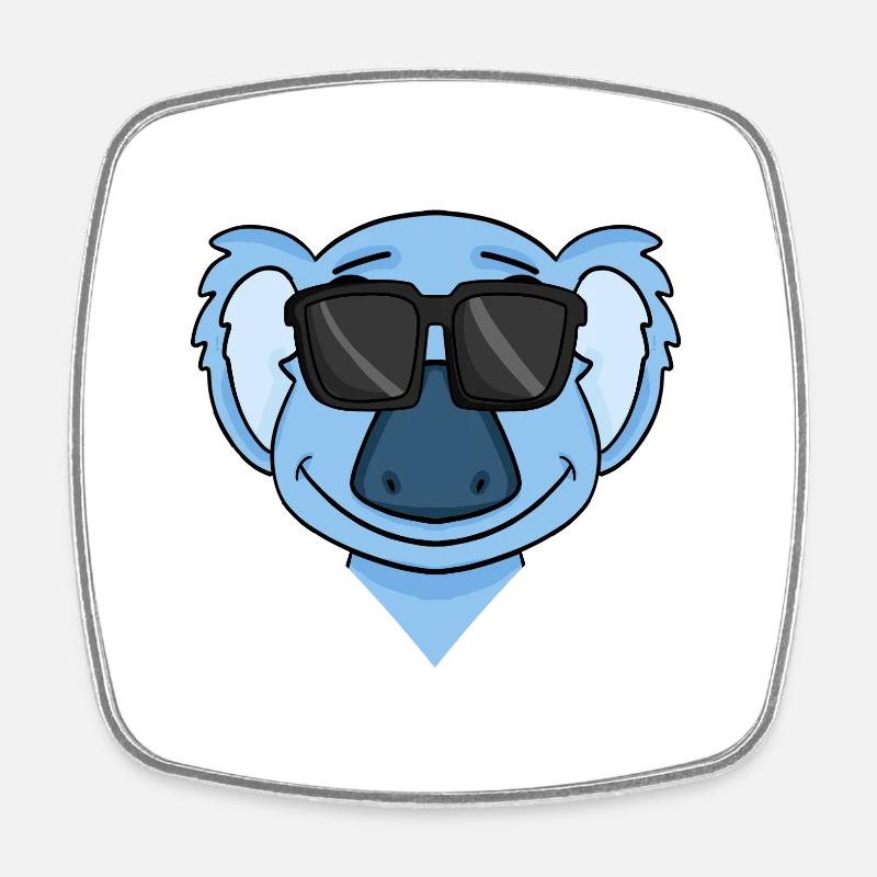Koala mit Brille - Viereckiger Kühlschrankmagnet - Weiß