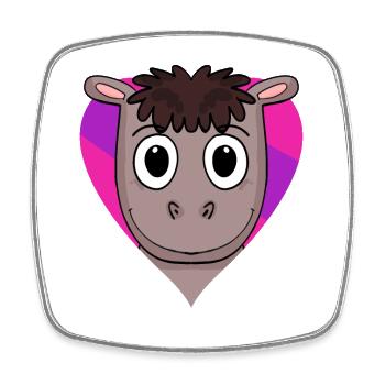 Bisexuell Pferd Geschenk - Viereckiger Kühlschrankmagnet - Weiß - Vorne