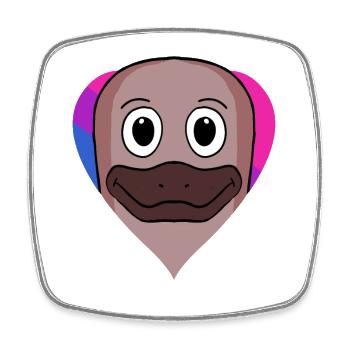 Bisexuell Schnabeltier Geschenk - Viereckiger Kühlschrankmagnet - Weiß - Vorne