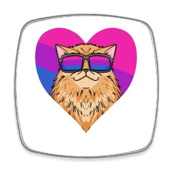 Bisexual Persian Cat Cat Gift - Square fridge magnet - white - Front