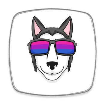 Cadeau bisexuel de chien husky sibérien - Magnet carré - blanc - Devant