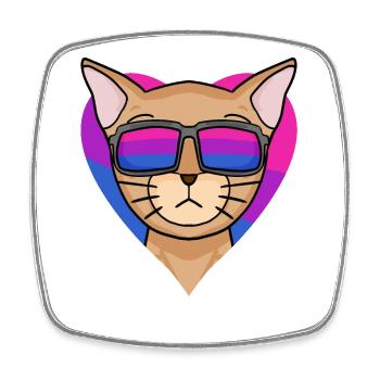 Bisexuell Abessinierkatze Katze Geschenk - Viereckiger Kühlschrankmagnet - Weiß - Vorne