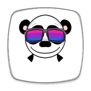 Bisexuell Panda Geschenk - Viereckiger Kühlschrankmagnet - Weiß - Vorne