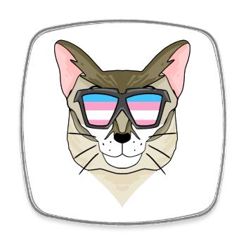 Transgenre Transsexuel Singaporea Cat Gift - Magnet carré - blanc - Devant