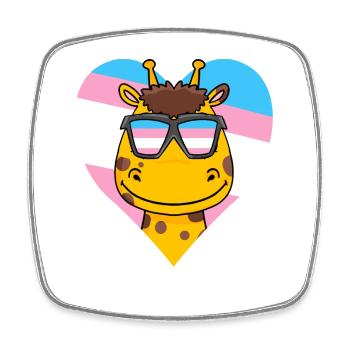 Transgender Transsexual Giraffe Gift - Square fridge magnet - white - Front