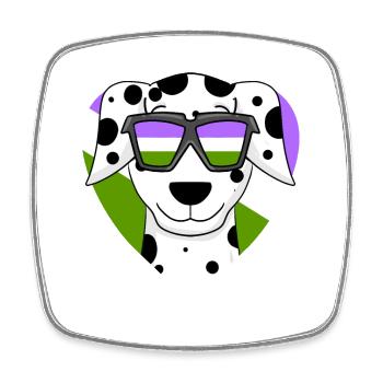 Genderqueer Chien Lgbt Dalmatien - Magnet carré - blanc - Devant