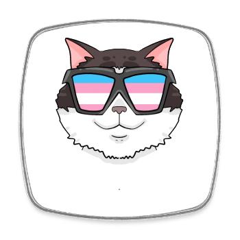 Transgenre Transsexuel Ragdoll Cat Gift - Magnet carré - blanc - Devant