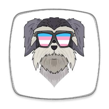 Transgenre Transsexuel Schnauzer Chien Cadeau - Magnet carré - blanc - Devant