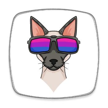 Bisexual Siamese Cat Cat Gift - Square fridge magnet - white - Front