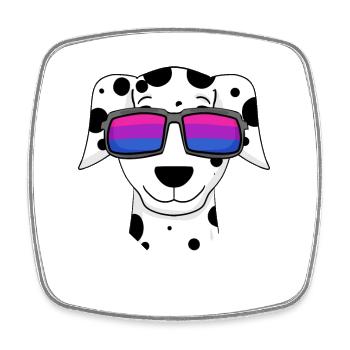 Bisexual Dalmatian Dog Gift - Square fridge magnet - white - Front