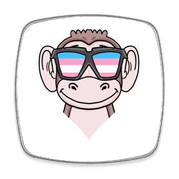 Transgender Transsexual Monkey Gift - Square fridge magnet - white - Front