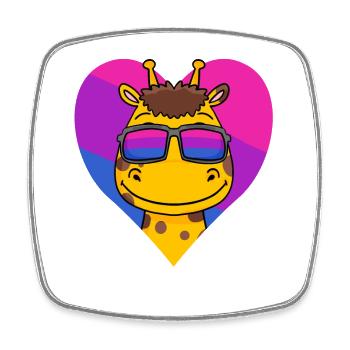Bisexual Giraffe Gift - Square fridge magnet - white - Front