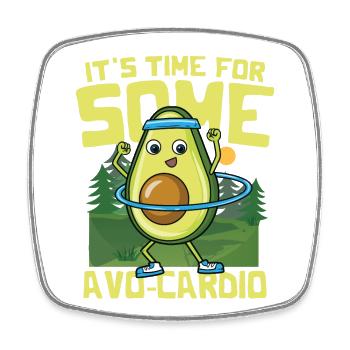 It's Time For Some Avo-Cardio - Viereckiger Kühlschrankmagnet - Weiß - Vorne