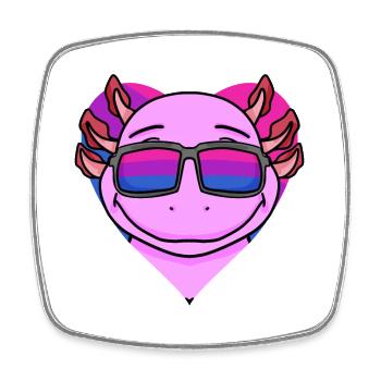 Bisexuell Axolotl Geschenk - Viereckiger Kühlschrankmagnet - Weiß - Vorne