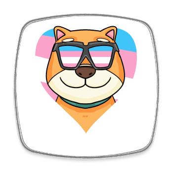 Transgenre Transsexuel Shiba Inu Dog Gift - Magnet carré - blanc - Devant