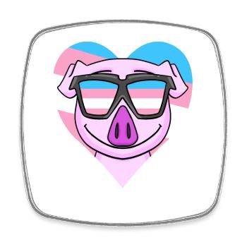 Transgender Transsexual Pig Gift - Square fridge magnet - white - Front