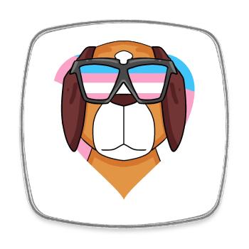 Transgender Transsexual St. Bernard Dog - Square fridge magnet - white - Front