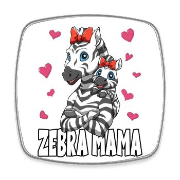 Zebra Mama Muttertag Mom Mutter für eine Mama - Viereckiger Kühlschrankmagnet - Weiß - Vorne