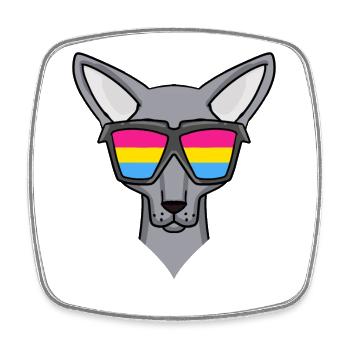 Pansexuell Sphynx - Katze mit Brille - Viereckiger Kühlschrankmagnet - Weiß - Vorne