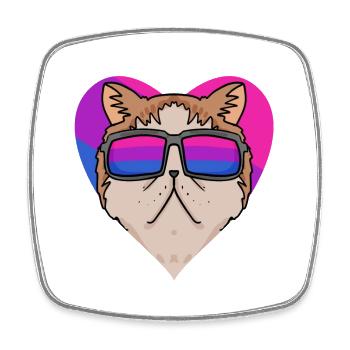 Bisexuell Exotische Kurzhaarkatze Katze Geschenk - Viereckiger Kühlschrankmagnet - Weiß - Vorne