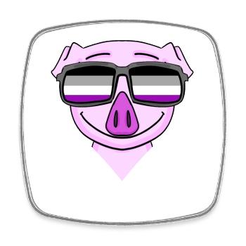 Asexual Lgbt Pig Asexualité - Magnet carré - blanc - Devant