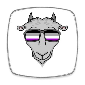 Asexué Lgbt Chèvre Asexualité - Magnet carré - blanc - Devant