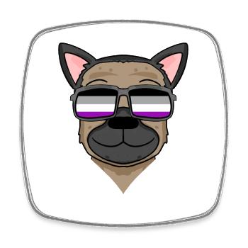 Asexual Lgbt German Shepherd Asexuality - Square fridge magnet - white - Front