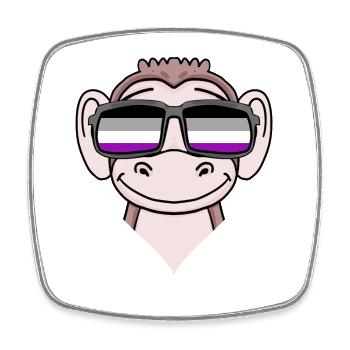 Asexual Lgbt Singe Asexualité - Magnet carré - blanc - Devant